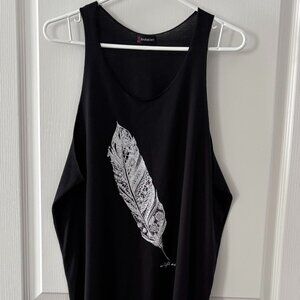 Black tank, swimsuit cover up